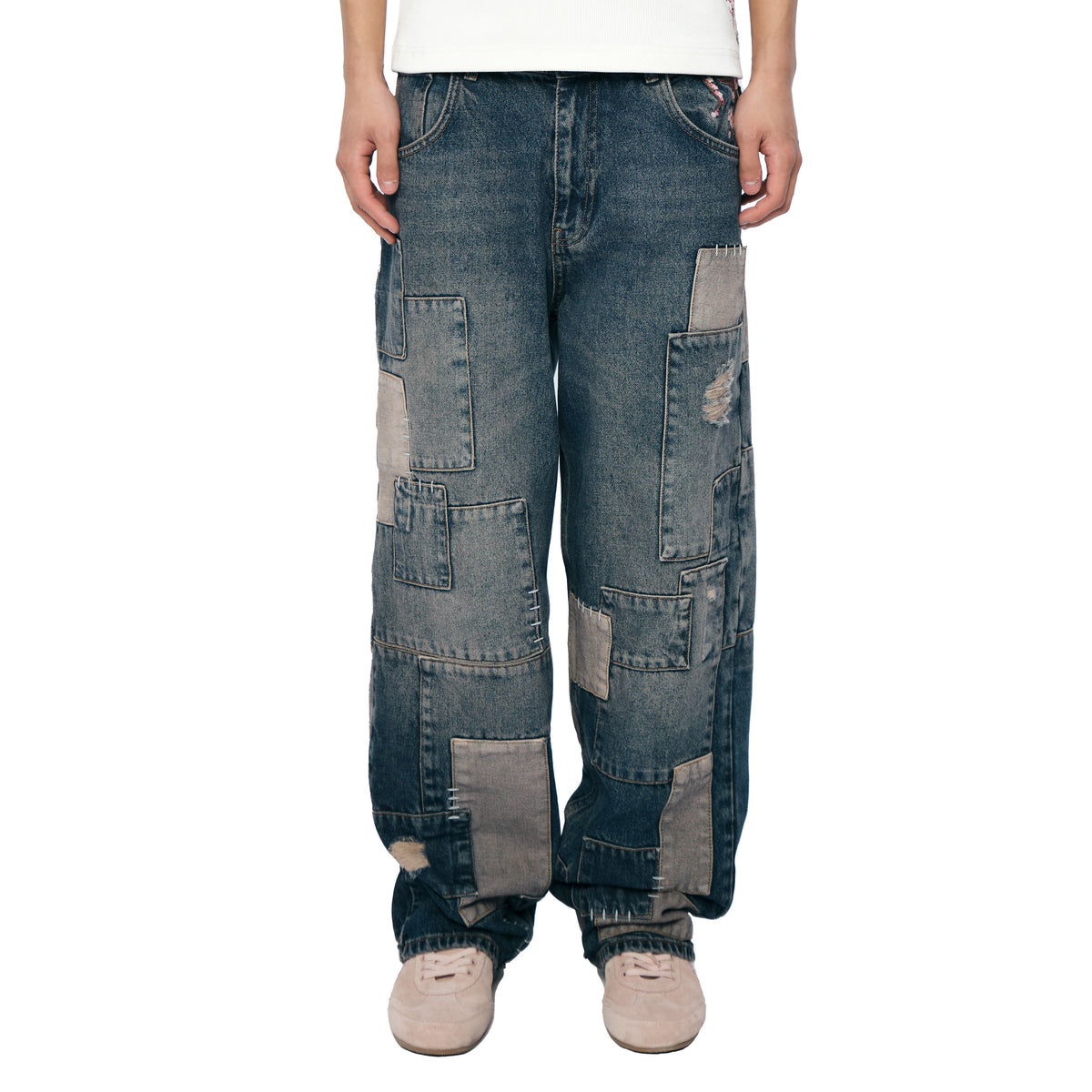 Derschutze "blossom v2" patchwork washed Denim