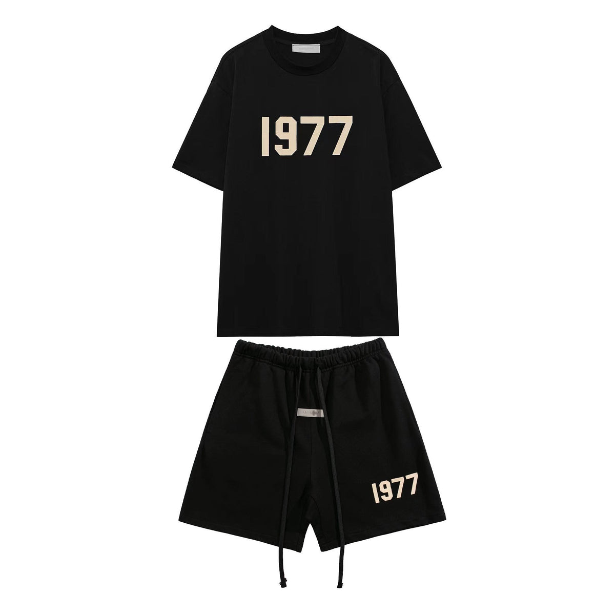 ESSENTIALS 1977 Flocked Logo T-Shirt & Shorts Set