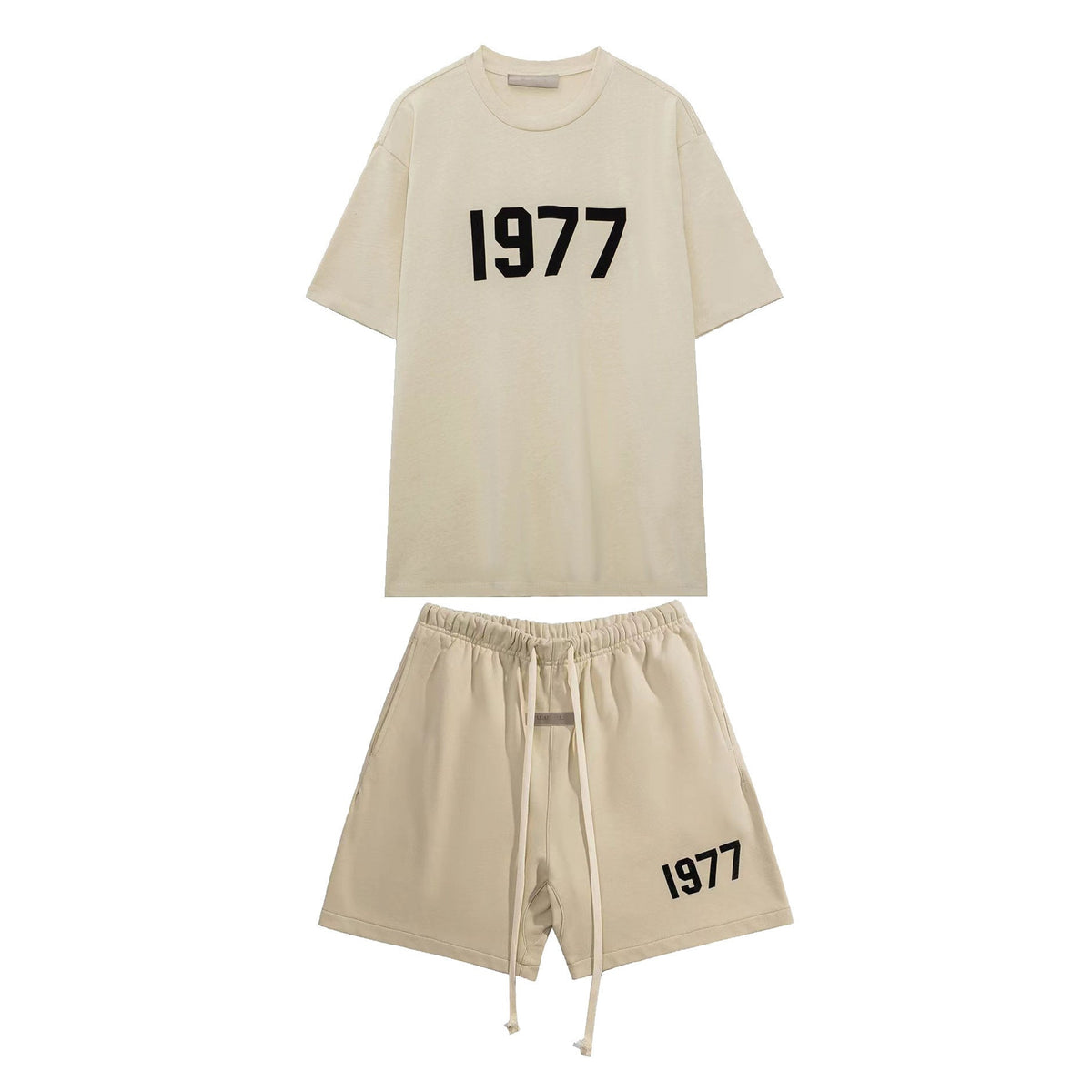 ESSENTIALS 1977 Flocked Logo T-Shirt & Shorts Set